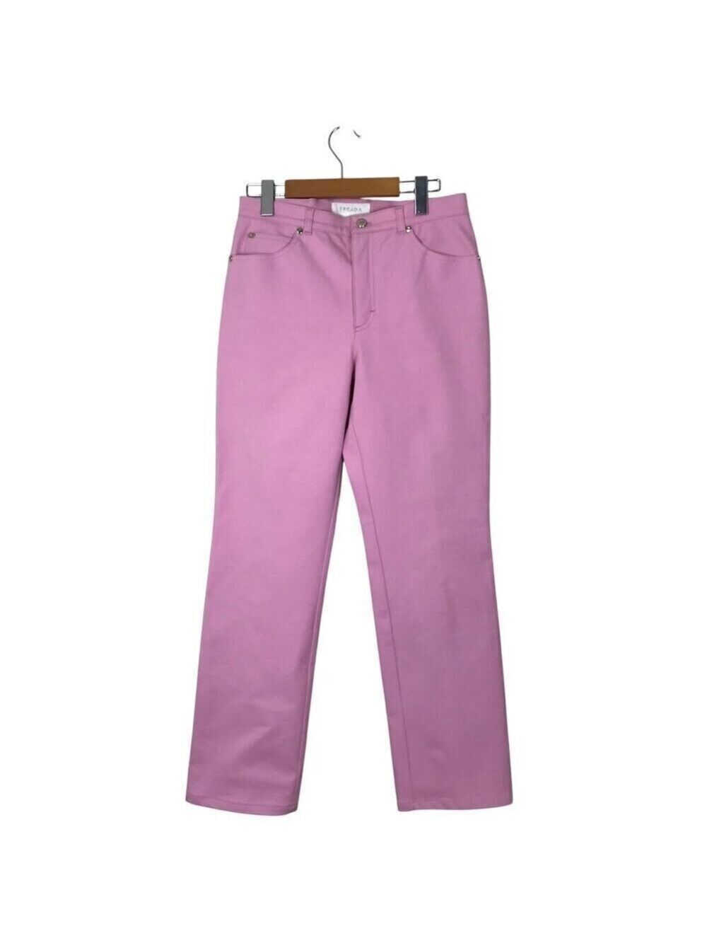 NWOT Escada Pink Women's Pants High Rise 5 Pocket Zip up Size 38